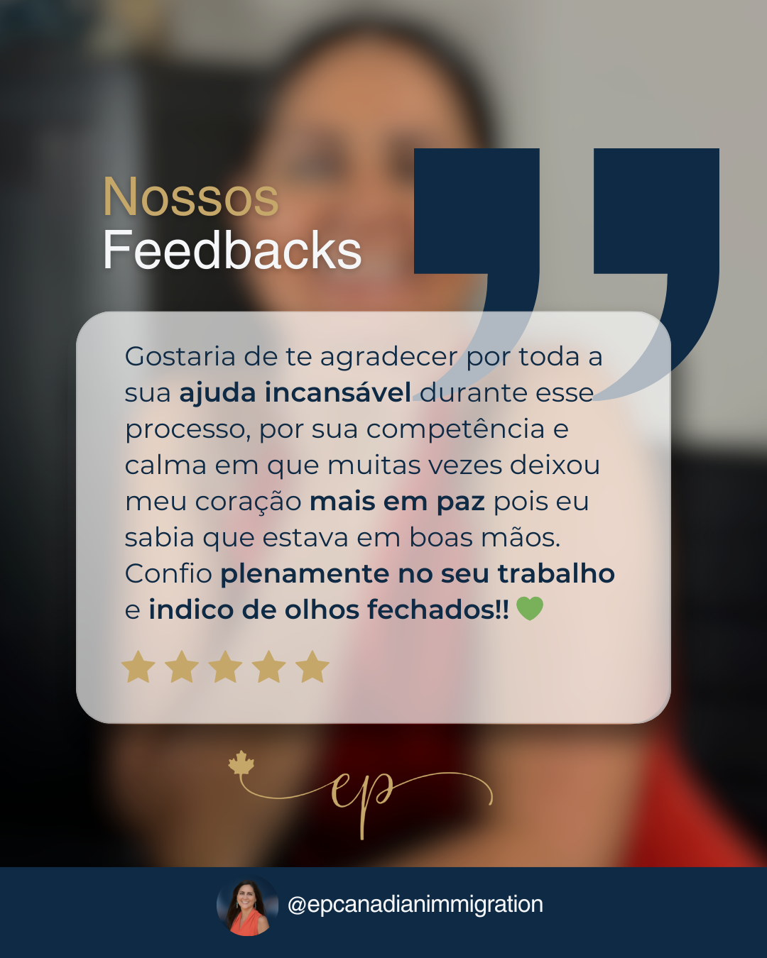 Depoimento sobre suporte e competência