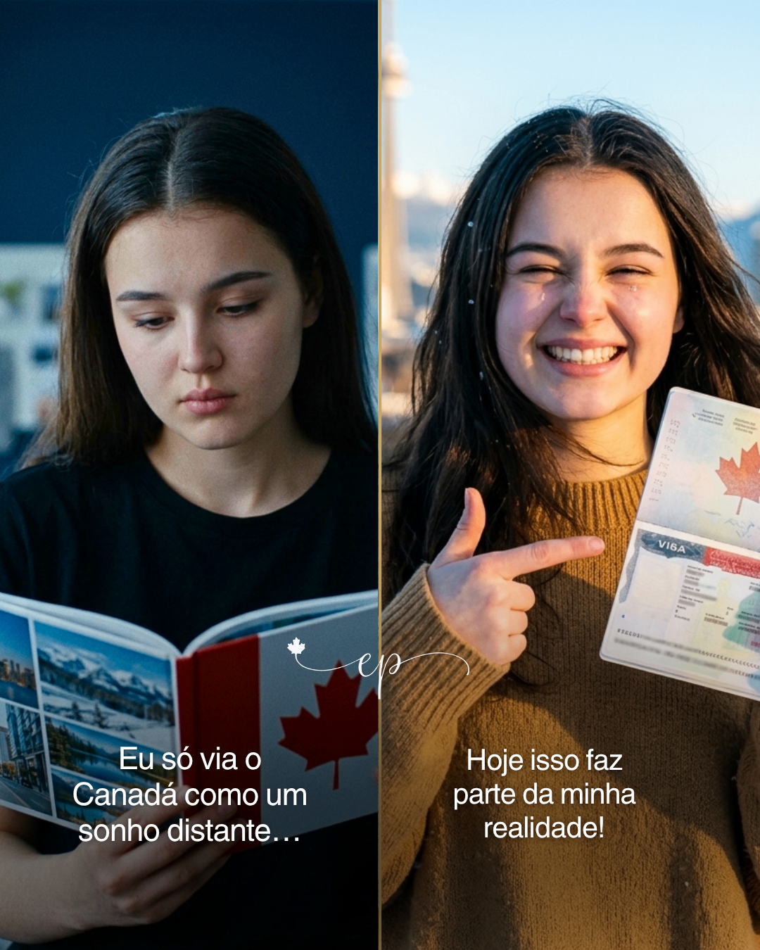 Sonho distante do Canadá se tornando realidade com visto em mãos